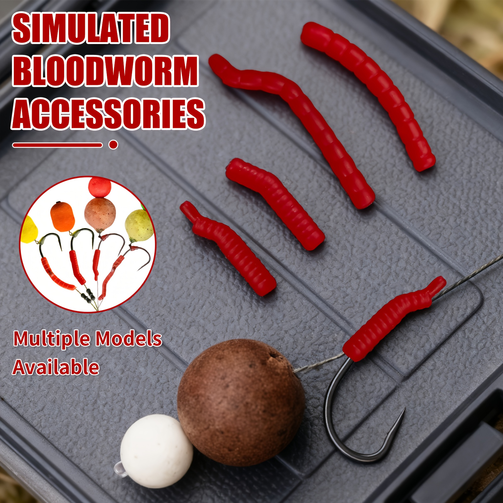 Red Artificial Bloodworm Hook  - Aglaonema Red 리뷰 및 가격
