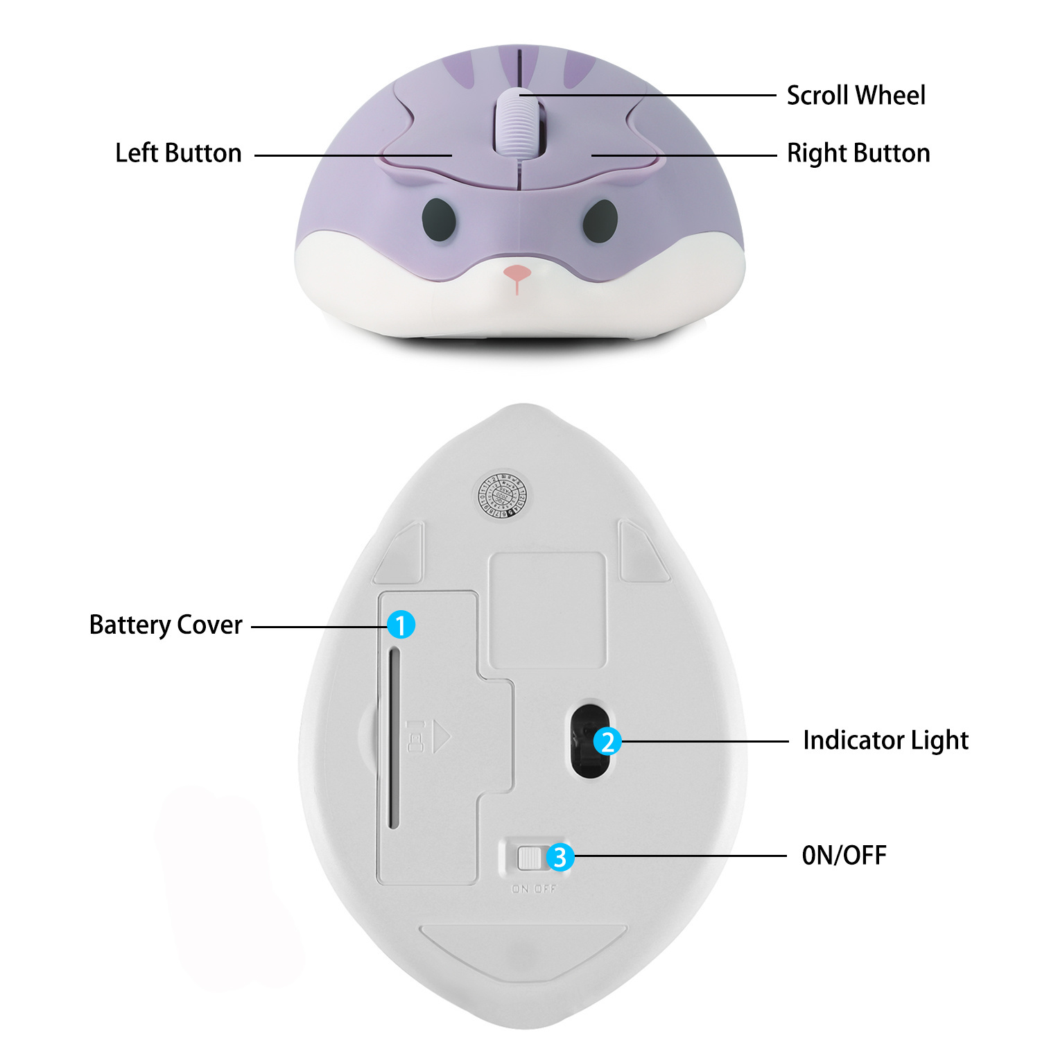 2.4G Wireless Mouse Purple Ham - Tradescantia Purple 리뷰 및 가격