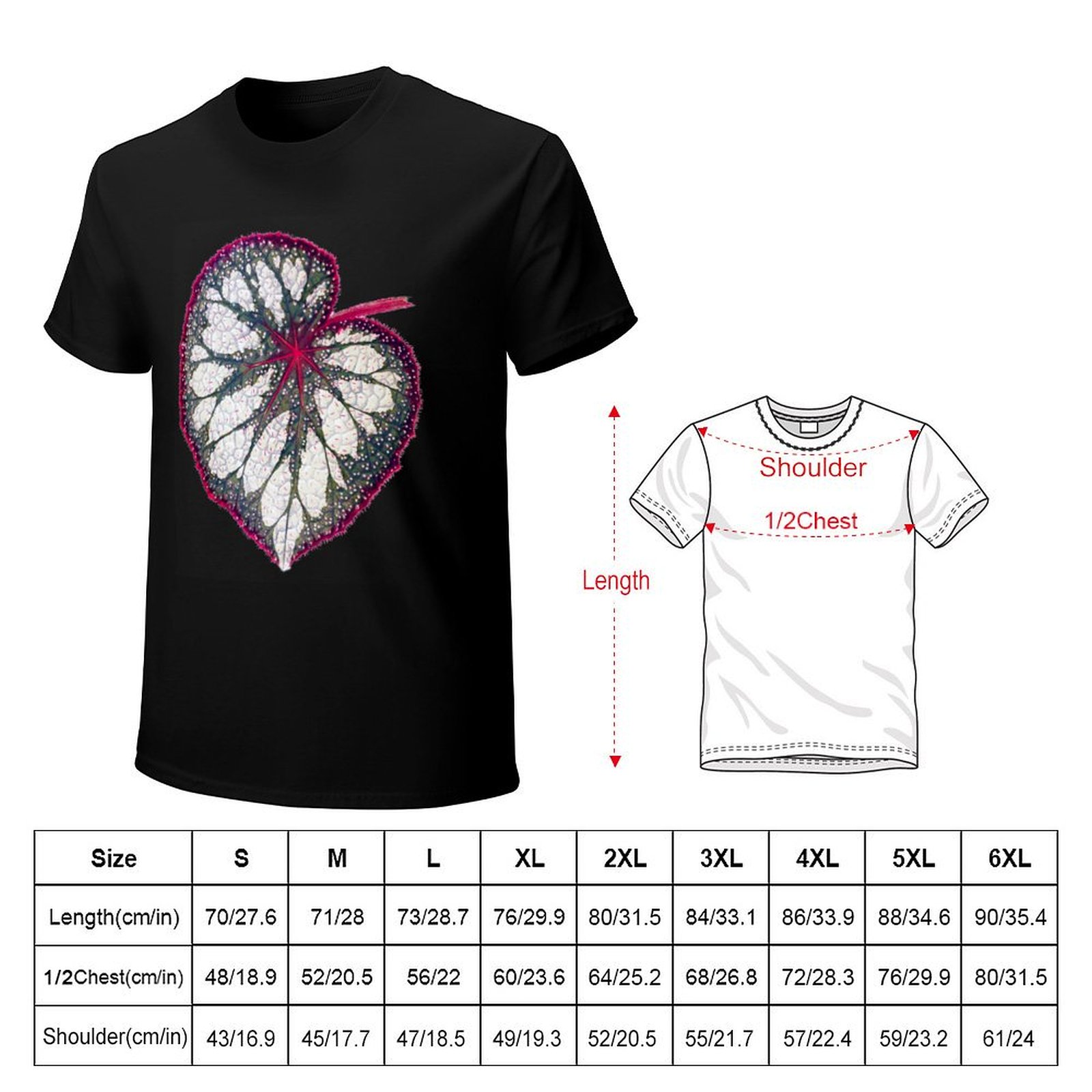 Begonia rex T-Shirt Work Outdo - Begonia Rex 리뷰 및 가격