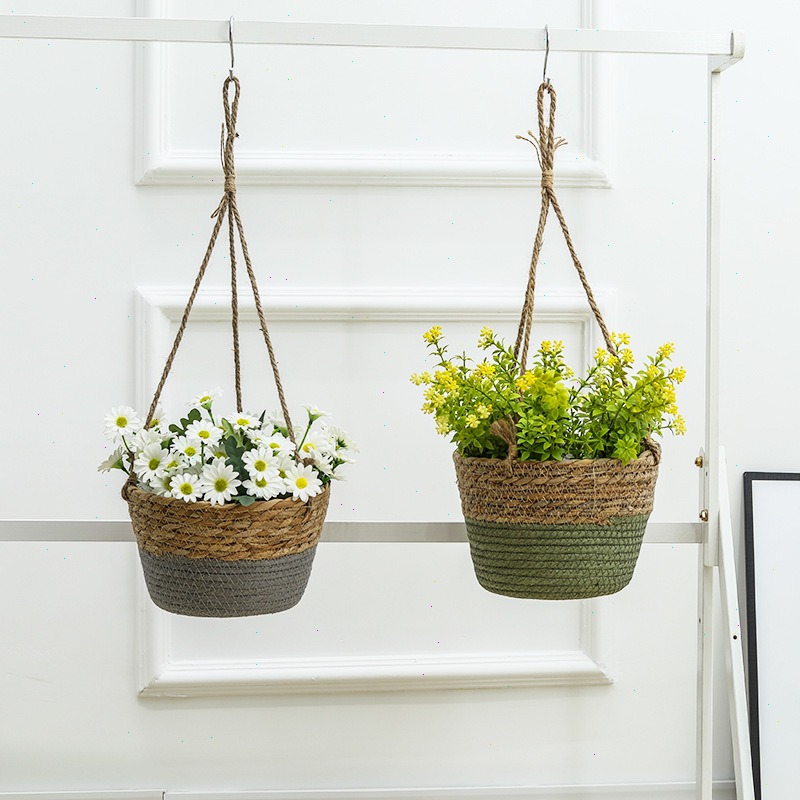 Straw Hanging Basket Flower Po - Spider Plant Hanging 리뷰 및 가격