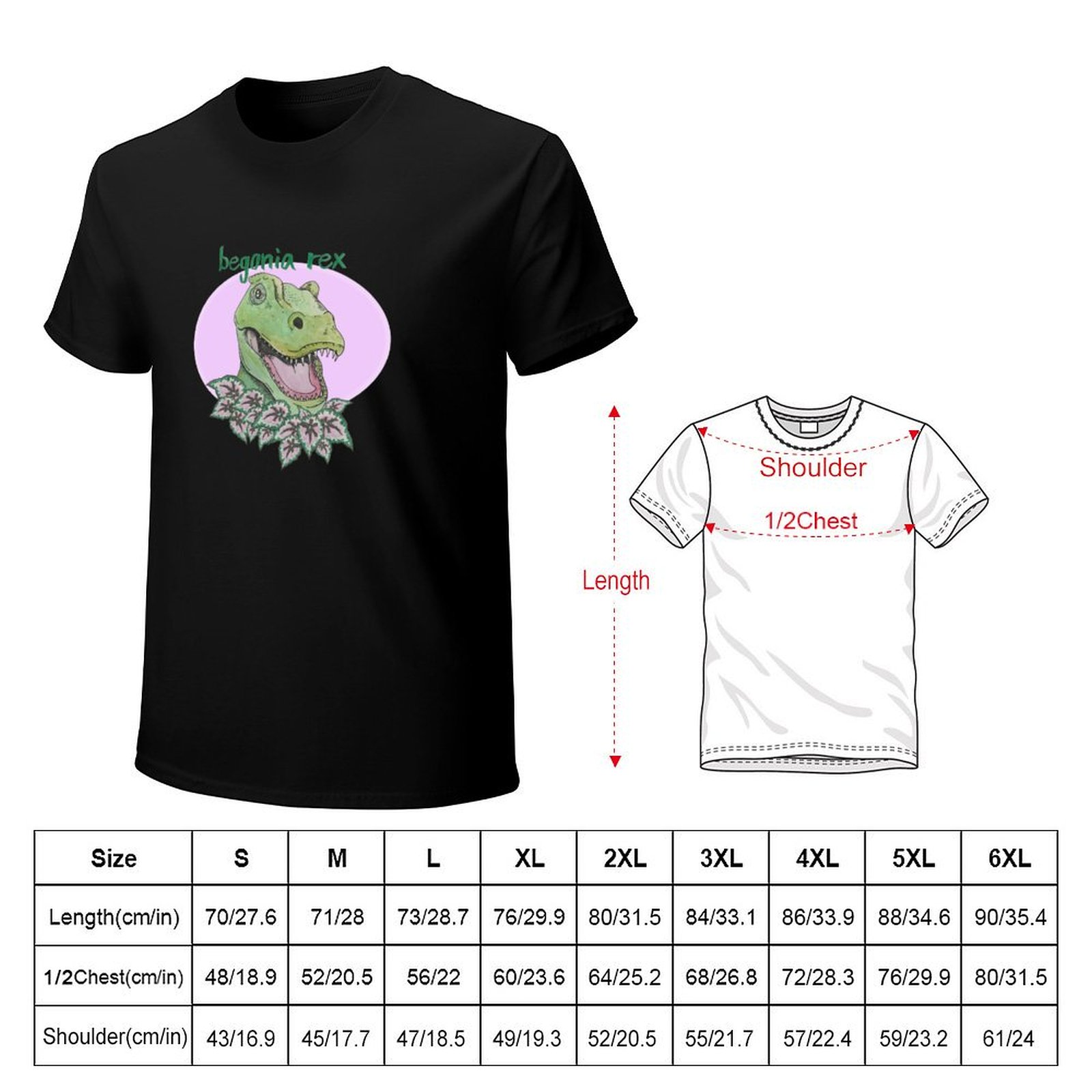 T rex begonia (pink) T-Shirt S - Begonia Rex 리뷰 및 가격